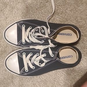 Kids black and white converse